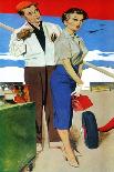 The Flying Wife - Saturday Evening Post "Men at the Top", August 16, 1958 pg.31-Fritz Willis-Stretched Canvas