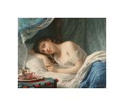 A Young Beauty with a Parakeet-Fritz Zuber-Buhler-Giclee Print