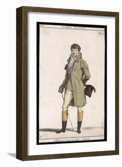 Frock Coat and Cane 1807-null-Framed Art Print