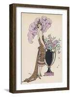 Frock Fur and Feather Fan-Georges Barbier-Framed Photographic Print