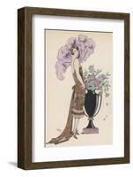 Frock Fur and Feather Fan-Georges Barbier-Framed Photographic Print