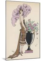 Frock Fur and Feather Fan-Georges Barbier-Mounted Premium Photographic Print