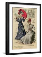 Frocks, Red Parasol 1899-null-Framed Art Print