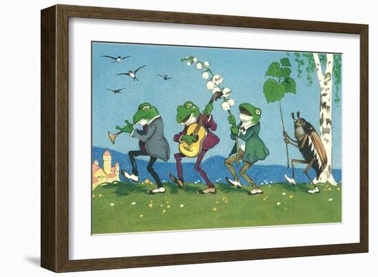 Frog and Beetle Band-null-Framed Art Print