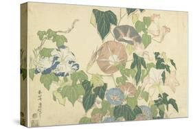 Frog and Morning Glories, C. 1832-Katsushika Hokusai-Stretched Canvas