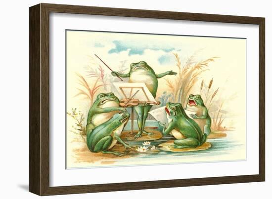 Frog Ensemble-null-Framed Art Print