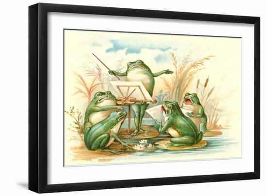 Frog Ensemble-null-Framed Art Print