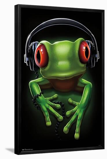Frog - Headphones-Trends International-Framed Poster