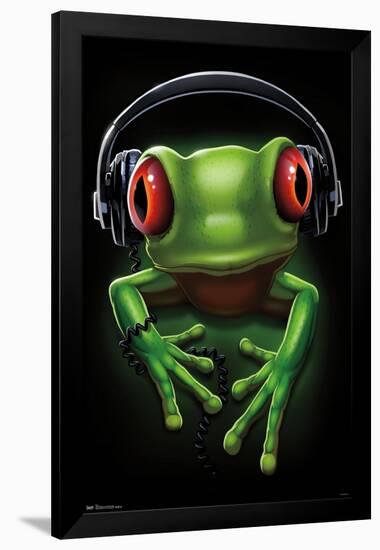 Frog - Headphones-Trends International-Framed Poster