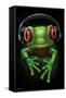 Frog - Headphones-Trends International-Framed Stretched Canvas