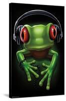 Frog - Headphones-Trends International-Stretched Canvas