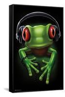 Frog - Headphones-Trends International-Framed Stretched Canvas