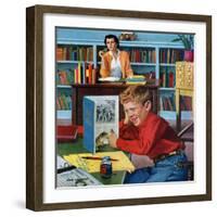 "Frog in the Library", February 25, 1956-Richard Sargent-Framed Giclee Print