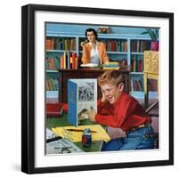 "Frog in the Library", February 25, 1956-Richard Sargent-Framed Giclee Print