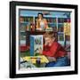 "Frog in the Library", February 25, 1956-Richard Sargent-Framed Giclee Print