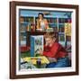 "Frog in the Library", February 25, 1956-Richard Sargent-Framed Giclee Print