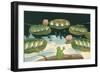 Frog Leading Swamp Chorus-null-Framed Premium Giclee Print