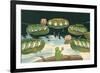 Frog Leading Swamp Chorus-null-Framed Art Print