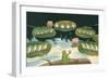 Frog Leading Swamp Chorus-null-Framed Art Print