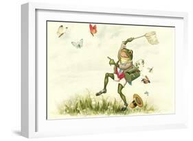 Frog Lepidopterist-null-Framed Art Print