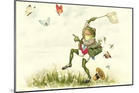 Frog Lepidopterist-null-Mounted Art Print