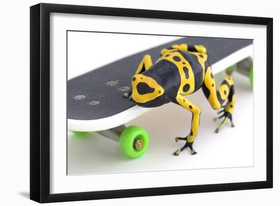 Frog on a Skateboard-null-Framed Photographic Print