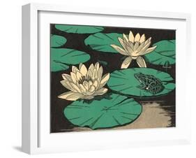 Frog on Lily Pad-null-Framed Art Print