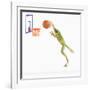 Frog Playing Basketball-null-Framed Photographic Print