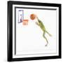 Frog Playing Basketball-null-Framed Photographic Print