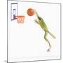 Frog Playing Basketball-null-Mounted Photographic Print