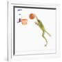 Frog Playing Basketball-null-Framed Photographic Print