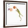 Frog Playing Basketball-null-Framed Photographic Print