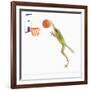 Frog Playing Basketball-null-Framed Photographic Print