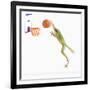 Frog Playing Basketball-null-Framed Photographic Print