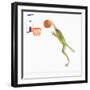 Frog Playing Basketball-null-Framed Photographic Print