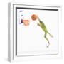 Frog Playing Basketball-null-Framed Photographic Print