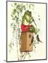 Frog Playing Flute-null-Mounted Art Print