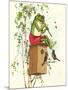 Frog Playing Flute-null-Mounted Art Print