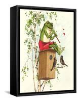 Frog Playing Flute-null-Framed Stretched Canvas