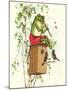 Frog Playing Flute-null-Mounted Art Print