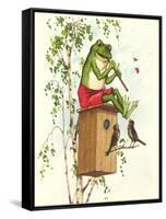 Frog Playing Flute-null-Framed Stretched Canvas
