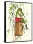 Frog Playing Flute-null-Framed Stretched Canvas