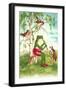 Frog Playing Flute-null-Framed Art Print