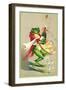 Frog Popping Champagne Cork-null-Framed Art Print