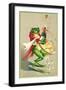 Frog Popping Champagne Cork-null-Framed Art Print