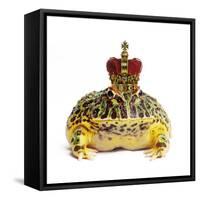 Frog Prince Wearing Crown-Andy and Clare Teare-Framed Stretched Canvas