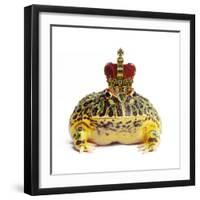 Frog Prince Wearing Crown-Andy and Clare Teare-Framed Photographic Print