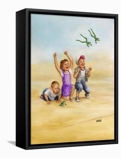 Frog Race-Dianne Dengel-Framed Stretched Canvas