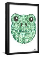 Frog Ribbit Text Poster-null-Framed Poster