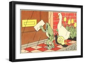 Frog, Snail and Duck with Letter-null-Framed Art Print